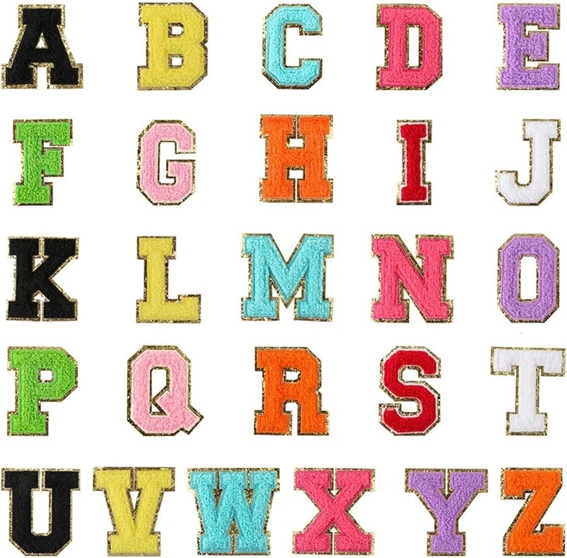 Apple Green Chenille Letter Patches Iron On Embroidered Alphabet A Z DIY Clothing Jacket Accessories - Image 2